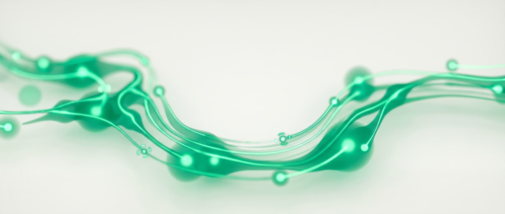 Automated workflows flowing as luminous emerald pipelines